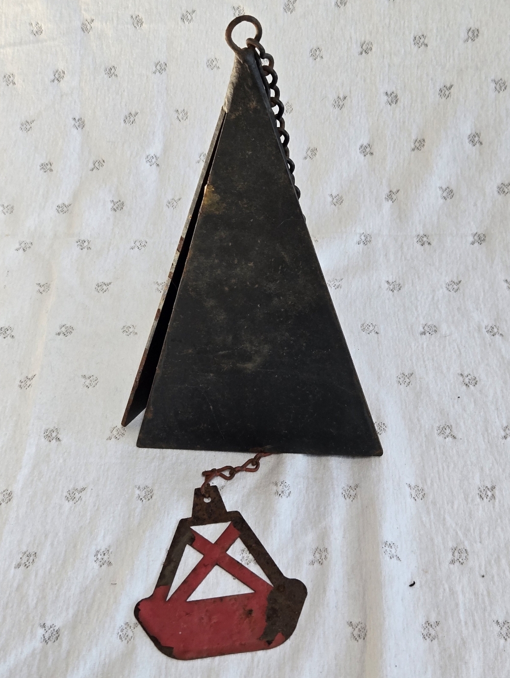 North Country Wind Bells  New Harbor Bell Black Metal Triangular